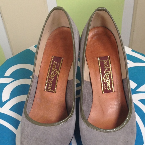 JACK ROGERS VINTAGE PUMPS 1960'S GRAY SUEDE 7.5 - Picture 1 of 8